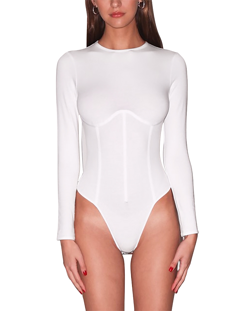 Fleur du Mal Long Sleeve Corset Bodysuit