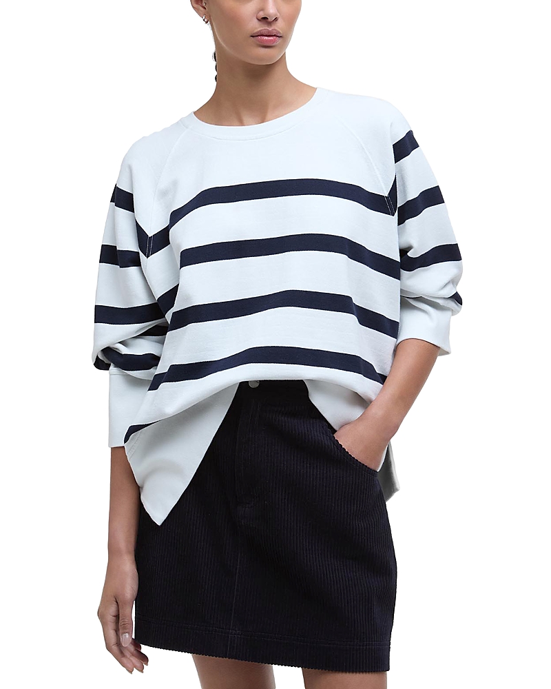Barbour Delaney Sweatshirt In Cloud Stripe