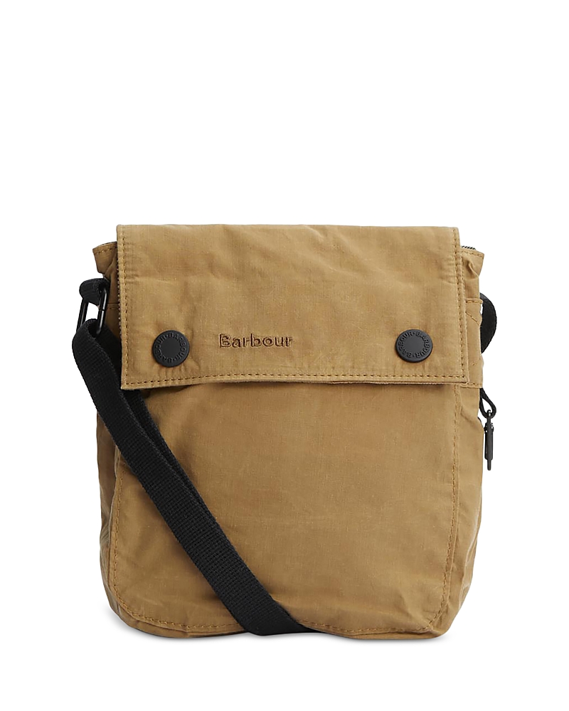 Barbour Transport Cotton Canvas Crossbody Bag In Golden Khaki