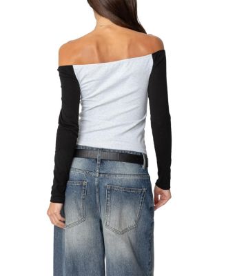 Contrast Off Shoulder Top