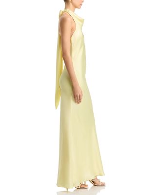 Charmeuse Halter Neck Long Dress - Exclusive