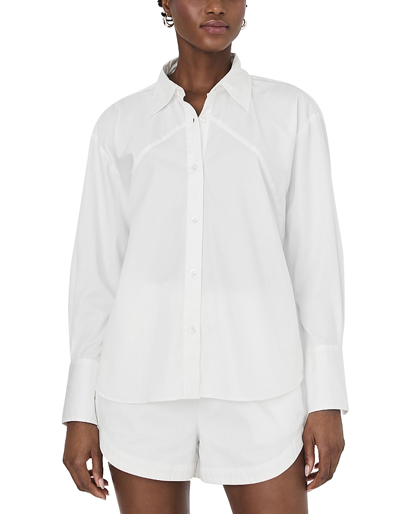 FRENCH CONNECTION ALEXIS DIAGONAL YOKE BUTTON FRONT TOP