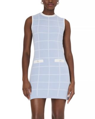 FRENCH CONNECTION - Check Sleeveless Round Neck Dress
