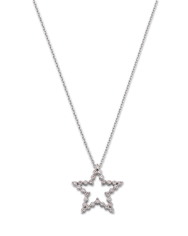 Bloomingdale's Fine Collection Diamond Star Pendant Necklace In 14k White Gold, 0.25 Ct. T. W. In White