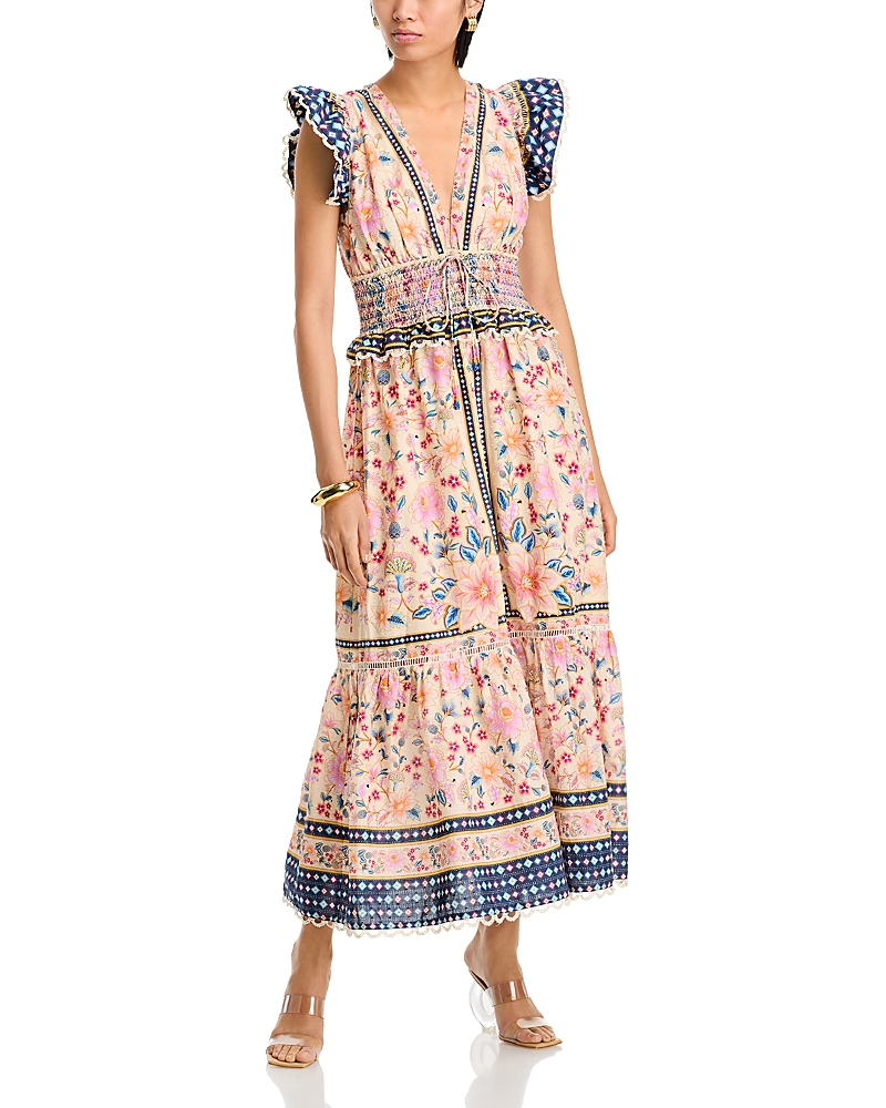 Farm Rio Superbloom Tapestry Maxi Dress In Cream In Multicolour
