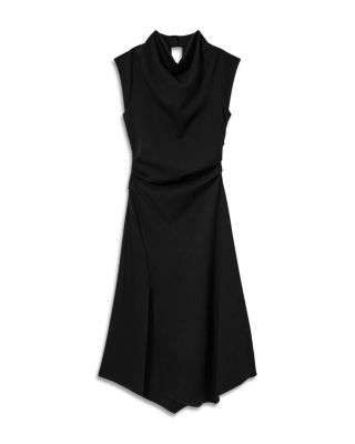 【海外限定】REISSドレス☆Harlan Twill-Jersey Draped Midi Dre Reiss Harlan Twill-Jersey Midi Dress In Black | Editorialist