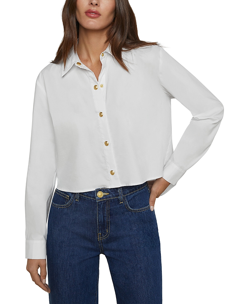 L Agence L'agence Cosette High Low Shirt In White/gold
