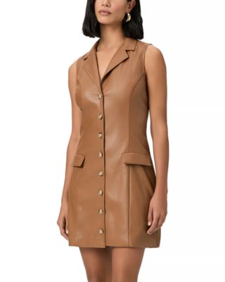 PAIGE - Graciella Faux Leather Shirt Dress