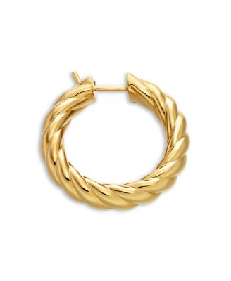 Sculpted Cable Hoop Earrings in 18K Yellow Gold, 25.4mm