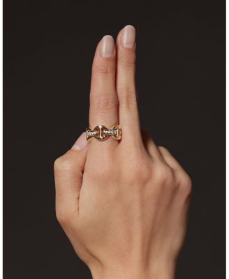 18K Yellow Gold Heritage Diamond Classic Link Ring