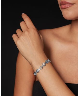 18K White Gold Diamond Bridge Link Bracelet