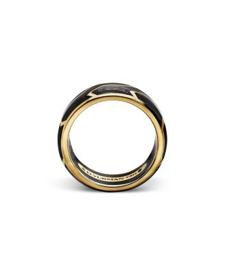 Men's Forged Carbon Band Ring in 18K Gold, 10