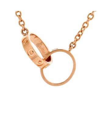 Pre-Owned Cartier Love Interlocking Necklace 18K Rose Gold