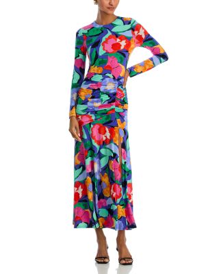 AQUA - Abstract Jersey Slit Maxi Dress - Exclusive