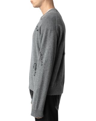 Marko Merino Wool & Cashmere Embroidered Loose Fit Sweater