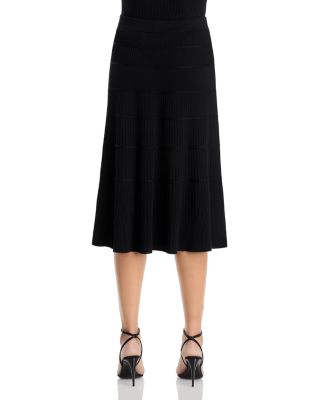 Ribbed Knit Midi Skirt