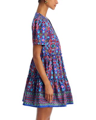 Mosaic Tile Puff Sleeve Dress - Exclusive