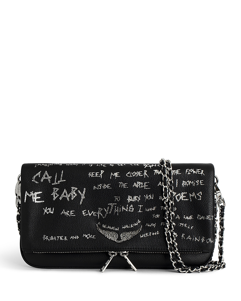 Shop Zadig & Voltaire Rock Graffiti Crossbody In Black