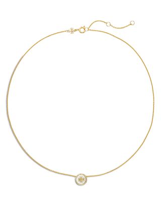 Kira Double T Circle Pendant Necklace in Silver & 18K Gold Plated, 16"