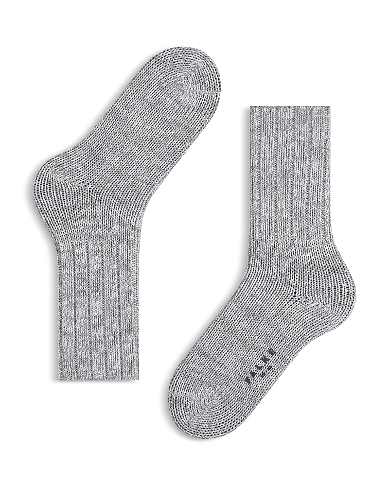 Falke Men's Brooklyn Rib-knit Cotton Socks In Metal Grey