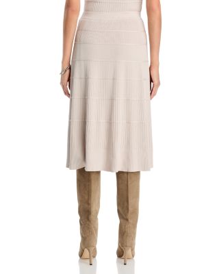 Ribbed Knit Midi Skirt
