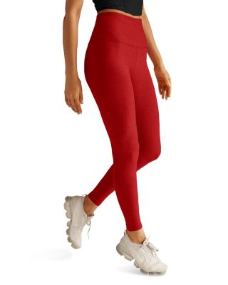 Spacedye Caught In The Midi High Waisted Legging in Ruby Red Haze