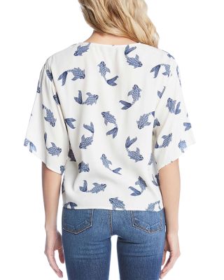 Printed Tie Hem Top