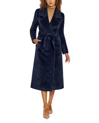 Boucle Notch Collar Wrap Coat