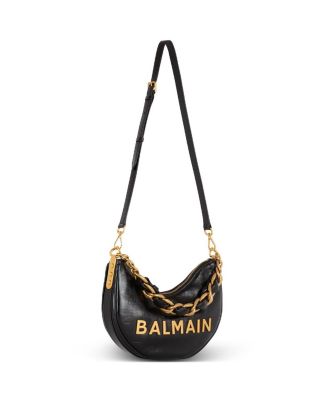 Balmain - 1945 Soft Moon Bag In Monogrammed Calfskin