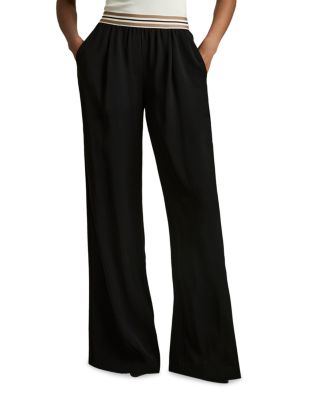 REISS - Abs Striped Waistband Wide Leg Trousers