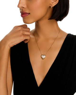 Diamond Heart Pendant Necklace in 14K Yellow Gold, 1.00 tcw