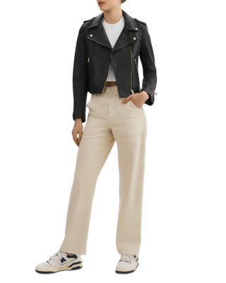 Donna Fitted Leather Biker Jacket