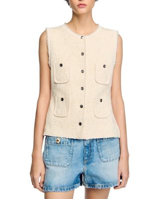 Decorative Tweed Waistcoat & Short Tweed Pleated Skirt