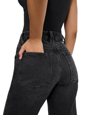 Good Icon High Rise Straight Rhinestone Cutout Jeans in K376