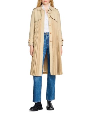 Sandro Vino Pleated Trench Coat | Bloomingdale's