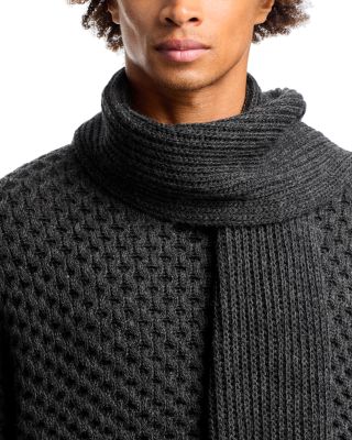 Wool Blend Sweater with Integrated Scarf
