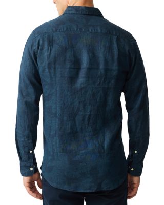 North River Slim Fit Printed Linen Shirt