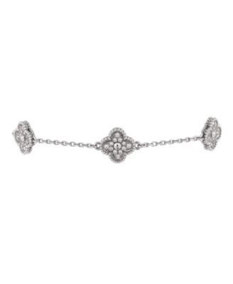 Pre-Owned Van Cleef & Arpels - Sweet Alhambra 6 Motifs Bracelet 18K White Gold and Diamonds