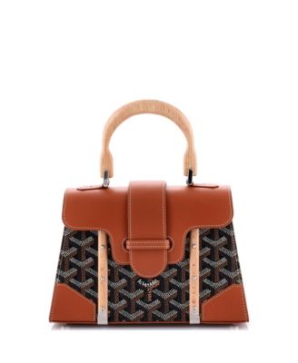 Pre-Owned Goyard - Mini Structured Saigon Top Handle Bag Coated Canvas with Leather