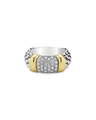 Two Tone Signature Caviar Diamond Ring, 0.567 tcw