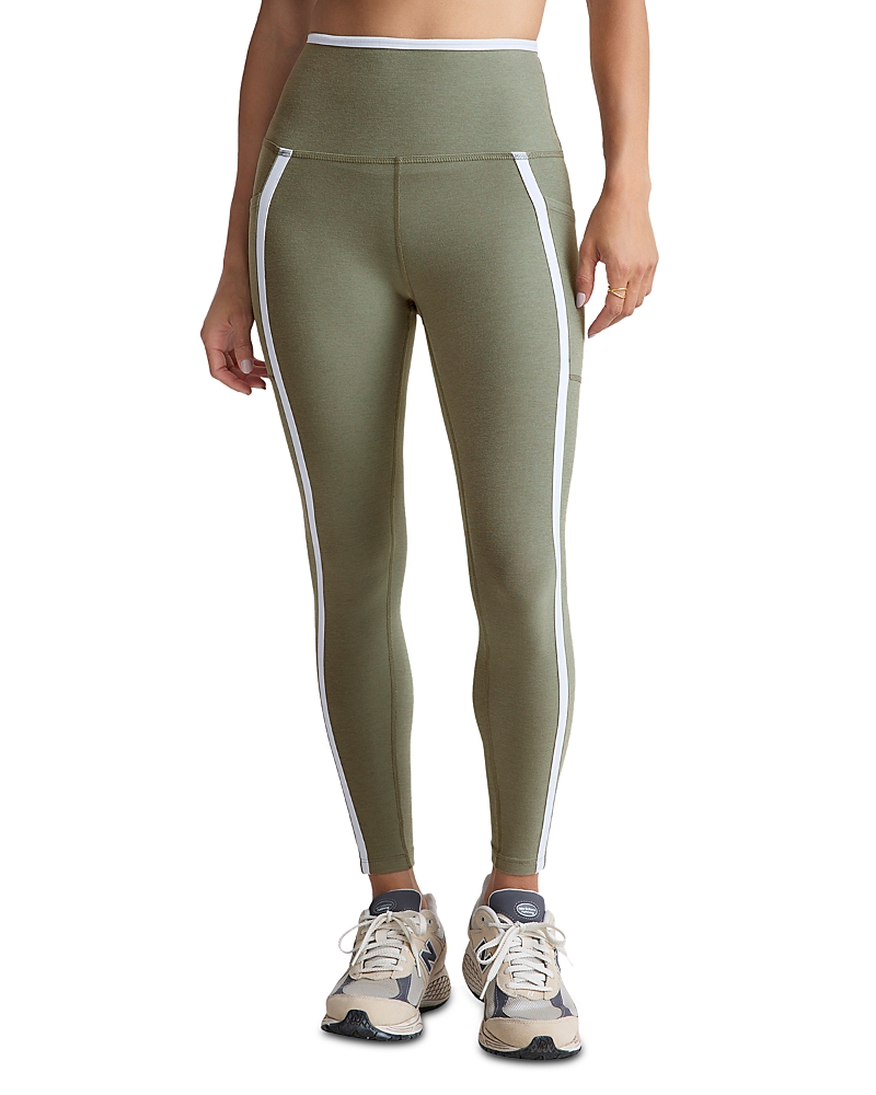 Beyond Yoga Spacedye New Moves Midi Leggings In Gray Sage/cloud White