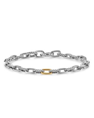 David Yurman - Men's DY Madison&reg; Chain Bracelet in Sterling Silver with 18K Yellow Gold, 6mm