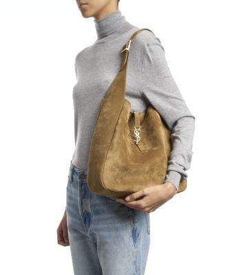  Le 5 A 7 Supple Large Shoulder Hobo Bag In Suede