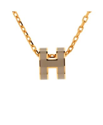 Pre-Owned Hermes Mini Pop H Pendant Chain Necklace Metal and Enamel