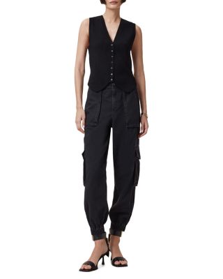Freda High Rise Cargo Jeans in Black