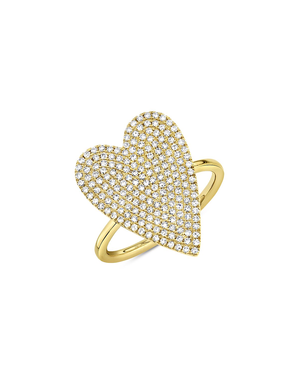 Shy Creation 14K Yellow Gold Kate Diamond Heart Ring, 0.56 tcw
