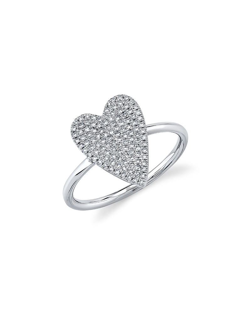 Shy Creation 14k White Gold Kate Diamond Heart Ring, 0.26 Ct. T. W. In White