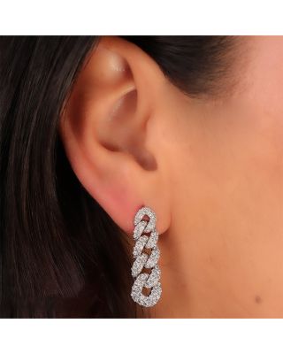 14K White Gold Kate Diamond Link Earrings, 1.62 tcw