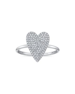 14K White Gold Kate Diamond Heart Ring, 0.26 tcw