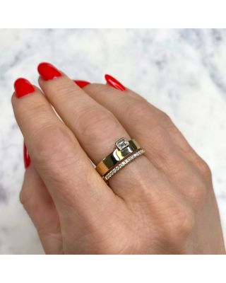14K Yellow Gold Bailey Diamond Round & Emerald Cut Band